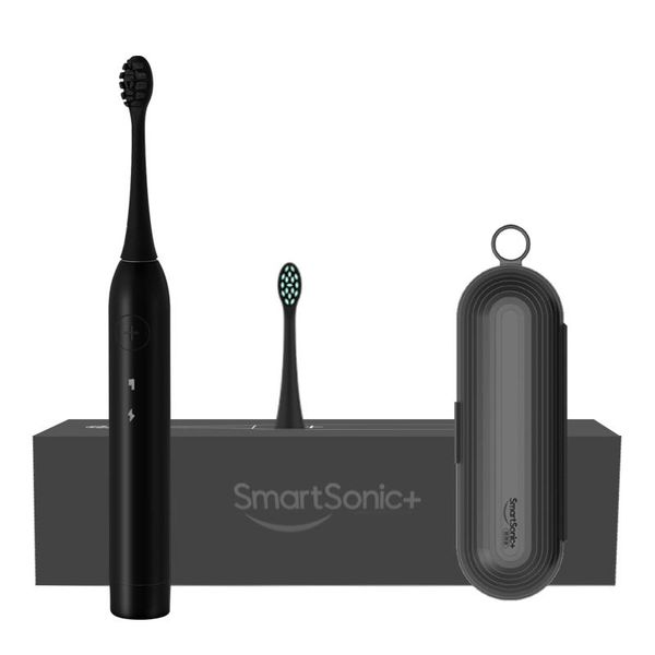 

smart electric toothbrush smartsonic, t5w sonic toothbrush, 2 modes, wireless charging, waterproof ipx7, white, black, gift