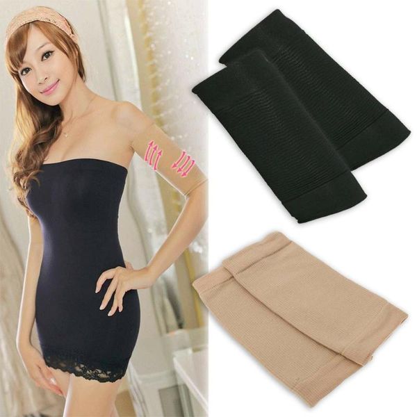 

elbow & knee pads 2pcs slim arm shaping shaper massaging bodybuilding elastic strap trimmer belts, Black;gray
