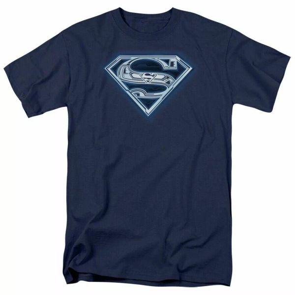 

superman cyber shield t shirt mens licensed clark kent dc comic tee navy, White;black