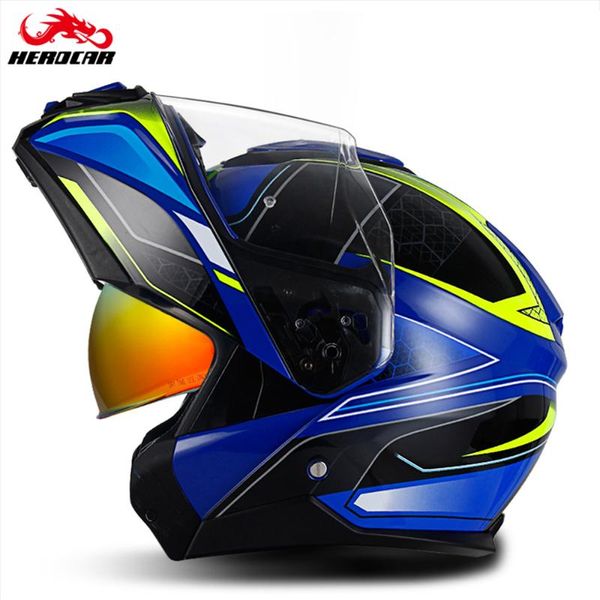 

motorcycle helmets casque moto four seasons breathable helmet double lens removable flip up casco off-road crash