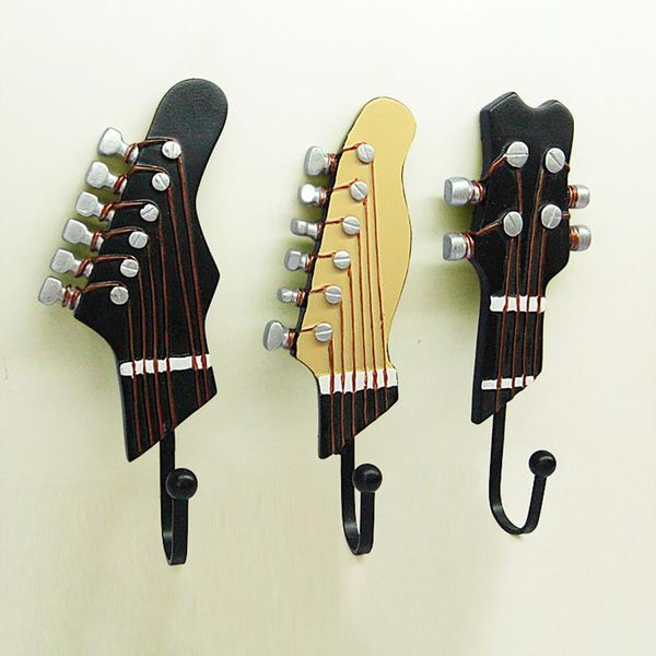 

hooks & rails creative guitar violin wall for hanging clothes decorative home organizer no-punch hanger coat key hook 3 pcs/1 set