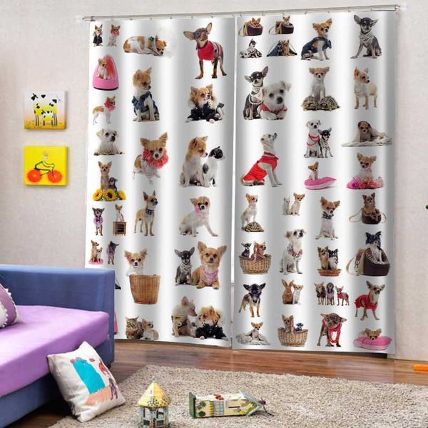 

lovely animal printing 3d curtain dogs curtains for living room bedroom modern kids children decor & drapes