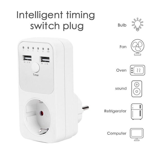 

smart power plugs alloyseed dual usb eu plug timing socket timer switch countdown outlet controller household electrical adapter