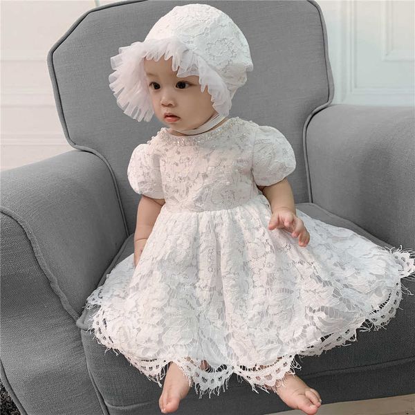 Baby Girls 1-й день рождения платье детский малыш бутик одежды цветы платья для свадьбы 210529