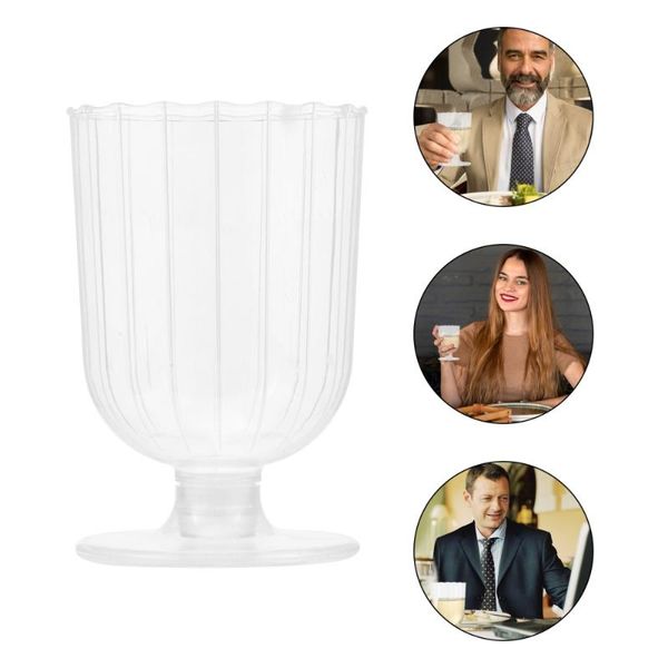 

dishes & plates 20pcs 240ml disposable cups mousse goblet stripe red champagne