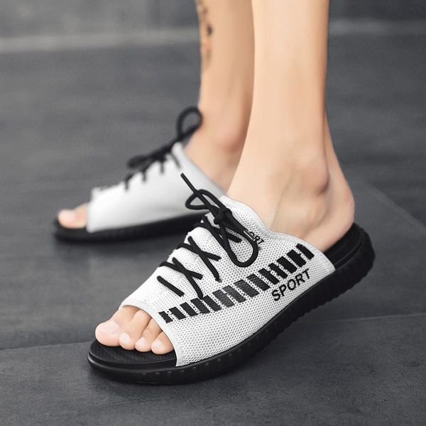 

slippers summer sandals men sandalias playa hombre zandalias verano de casa sandalet sport beach sandali da uomo for man, Black