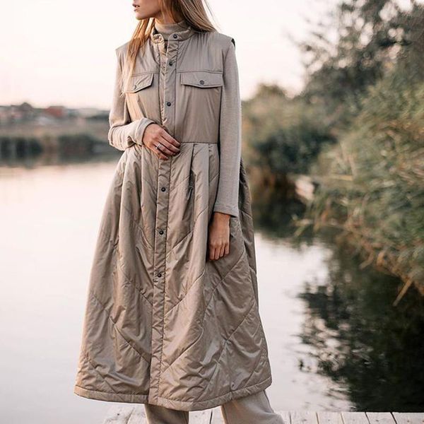 

fashion casual long o neck vests women elegant spring single breasted fold loose coats front pockets cotton ladies women's, Black;white