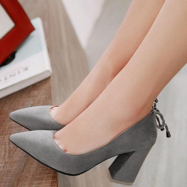 

dress shoes fanyuan heels arrival pu leather woman pumps pointed toe simple work solid high big size 34-46, Black