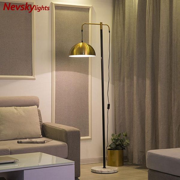 

nordic bedroom floor lamps modern led living room standing lamp retro bedside lights home decor marble lighting copper fixtures