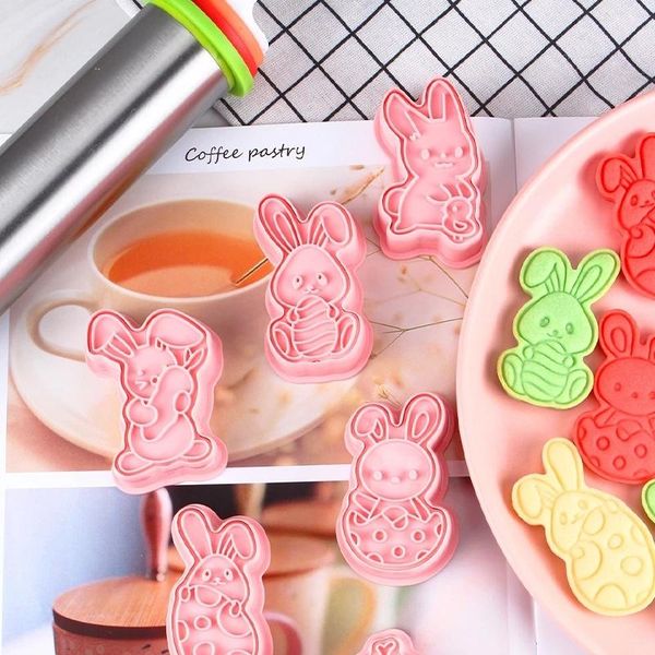 

baking moulds 6pcs/set easter egg plastic plunger fondant cookie cutter set mold diy biscuit decorative tools