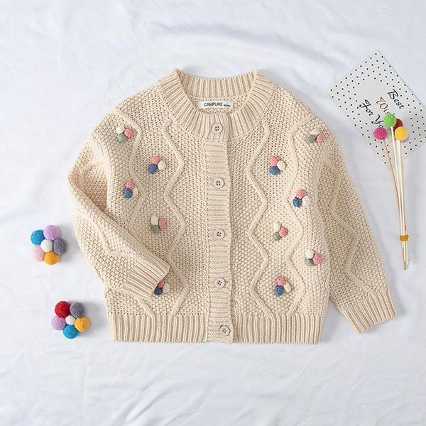 

pullover baby girls knitted sweater autumn children's cardigan knitwear cotton clothes kids outwear jacket, Blue