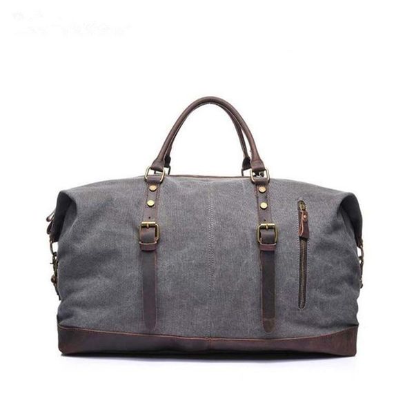 

duffel bags retro style men's canvas travel vintage shoulder bag with leather handle traveling luggage casual travle tote