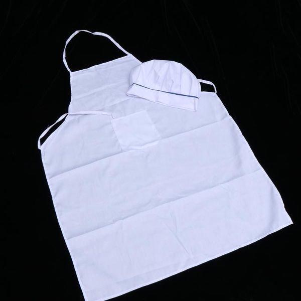 

2pcs apron chef's cooking with a hat for chef waitress waiter (white) aprons