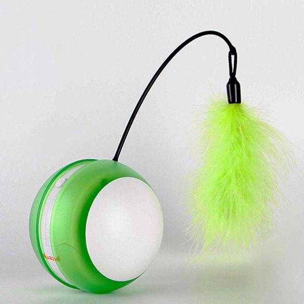 

cat toys interactive anti bite electric portable funny toy vocal rolling ball led luminous tumbler playing training feather rotating