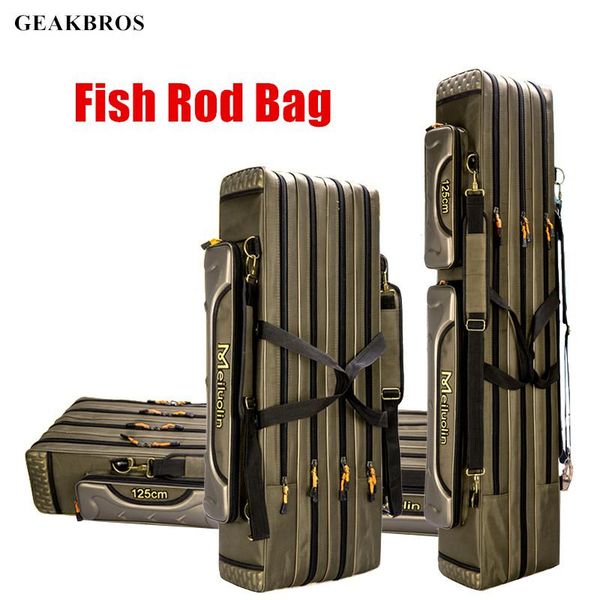 

fishing accessories rod bag 2/3/4 layer tackle backpack fish bait lure pole storage 90/100/120cm waterproof gear equipment