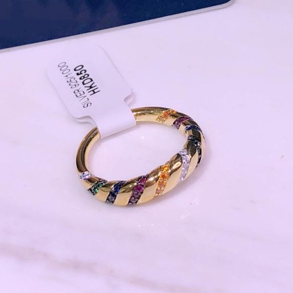 

cluster rings pure 925 sterling silver jewelry vintage blue red line party colorful fashion, Golden;silver