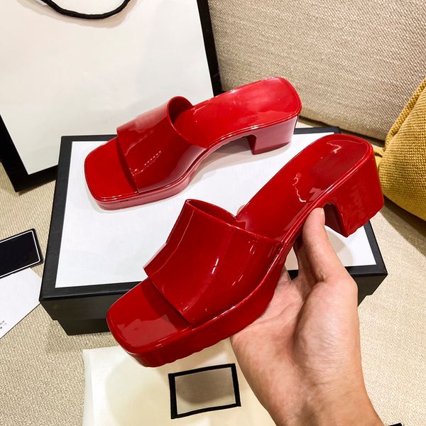 

fashion womens slipper slides with heels sliders sandals luxurys designers shoes platform slippers wedges slide sandale brand 21051901xs, Black