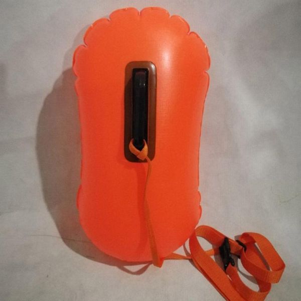 

life vest & buoy ultralight safety float dry bag inflatable open water for swimmers triathletes snorkelers surfers (orange)