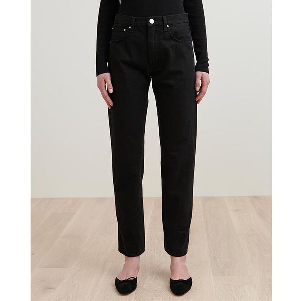 

women's jeans [7evening] - original denim washed cropped rinse straight twisted seam ankle length pants trousers woman 2021ss, Blue