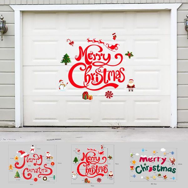 

fridge magnets 30*32cm cartoon snowman christmas refrigerator cabinets funny stickers cute kitchen garage holiday home decor door