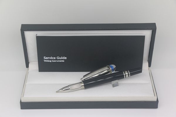 Blue Crystal baş koruyucu kafesli Classi Roller kalem Paslanmaz çelik Gümüş/Gri Süsleme