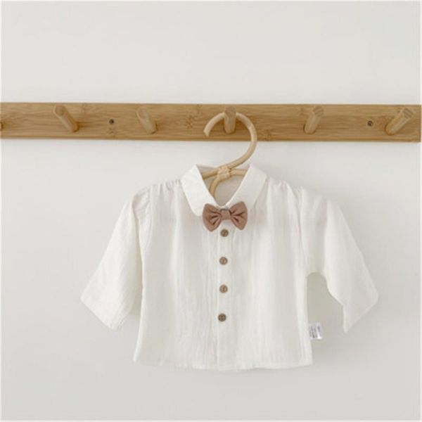 

shirts baby boys 2021 spring autumn long sleeve school blouse kid clothes white for toddler children, White;black
