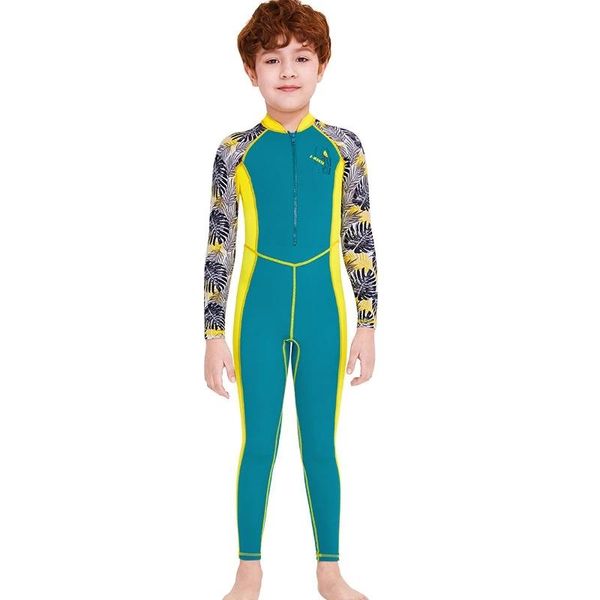 

one-piece suits lycra wetsuit children's surfing rash guards kids snorkeling swimsuit long sleeve full skin diving suit anti-jellyfish