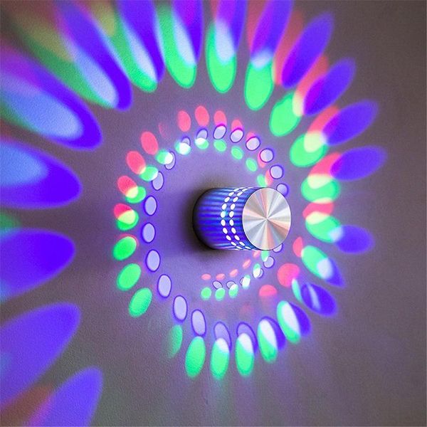 

wall lamps led spiral hole light 16 colors with rgb remote control suitable for hall ktv bar home decoration art lamp