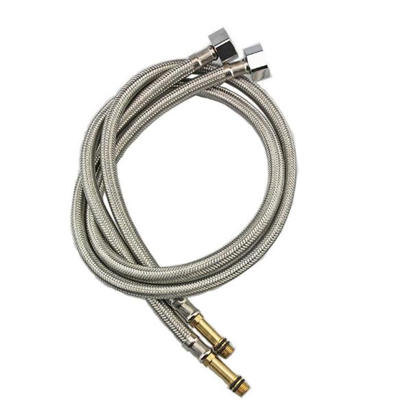 

bathroom stainless steel faucet braided water hose connector flexible tube tap bath accessory set