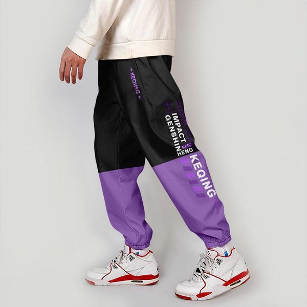 

men's pants 2021 3d print genshin impact pattern sweatpants women/men fitness joggers spring high street anime trousers sweatpant, Black