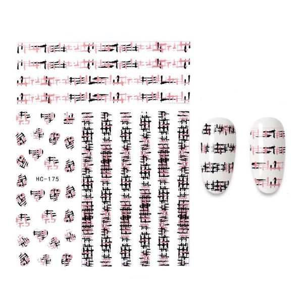 

nail sticker stripe stickers for foil love heart design nails accessories fashion manicure & decals, Black