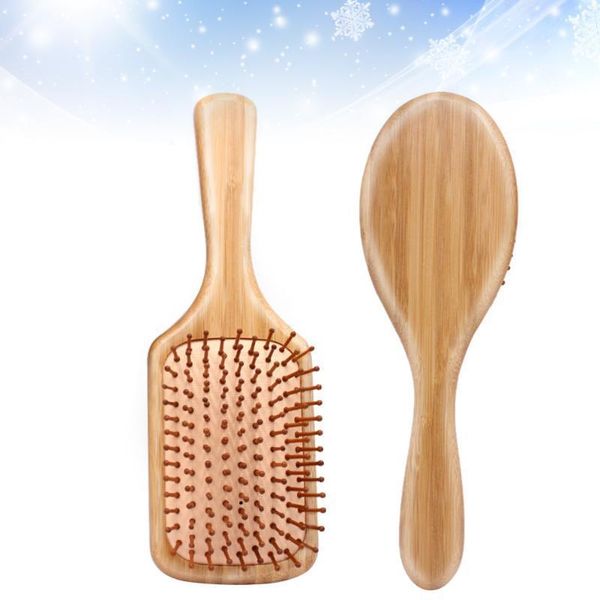 

2pcs bamboo handle combs airbag head scalp hair washing for men1, Silver