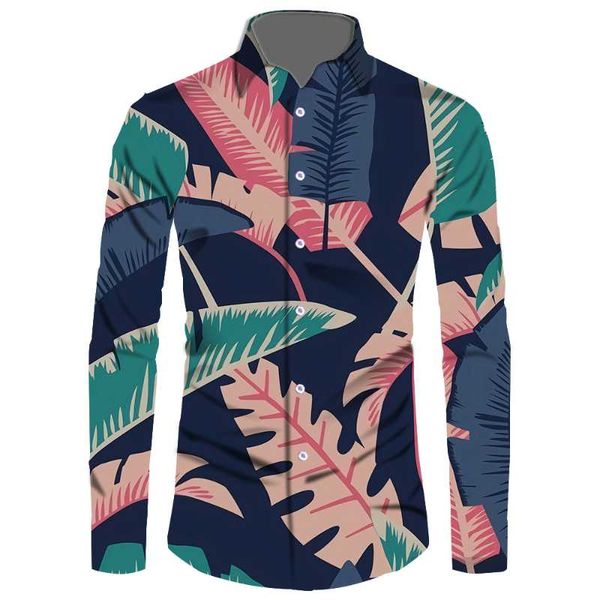 

men's casual shirts fashion stand collar long sleeve shirt tropical style floral print business dress oem wholesale formal spring s, White;black
