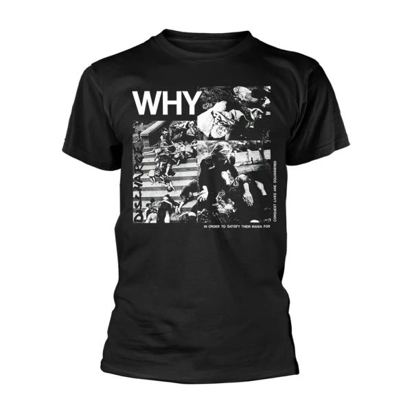 

discharge why official t-shirt men unisex, White;black