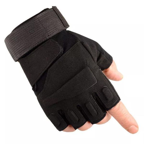 

outdoor tactical cycling half-finger gloves mountaineering fitness non-slip breathable protective training, Black
