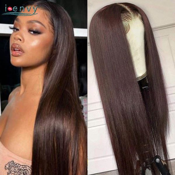 

lace wigs straight front for women human hair dark brown brazilian wig highlight transparent, Black;brown