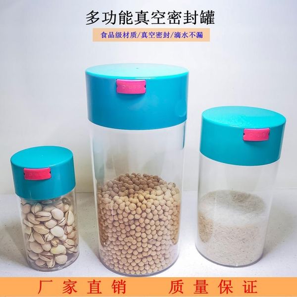 

storage bottles & jars plastic sealed vacuum coffee beans tea snack transparent fruit powder box