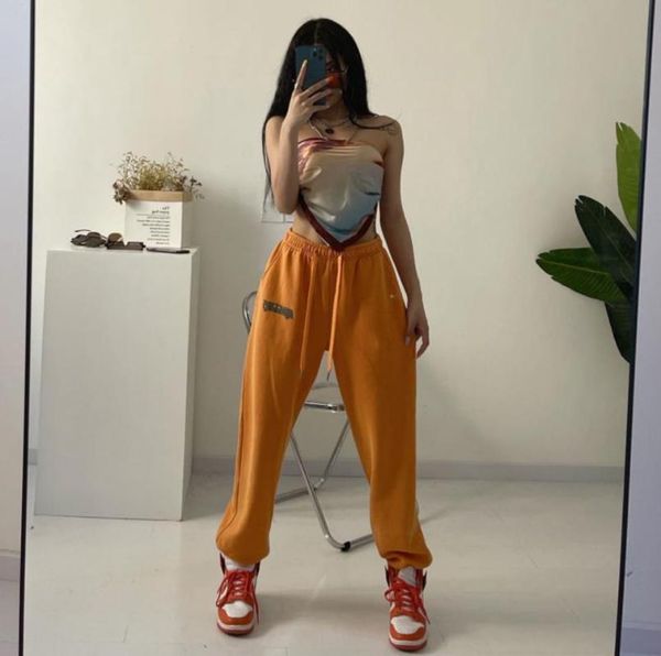 

women's pants & capris high street hiphop style fashion elastic waist sweatpants drawstring design letters gun printed pattern s-xl, Black;white