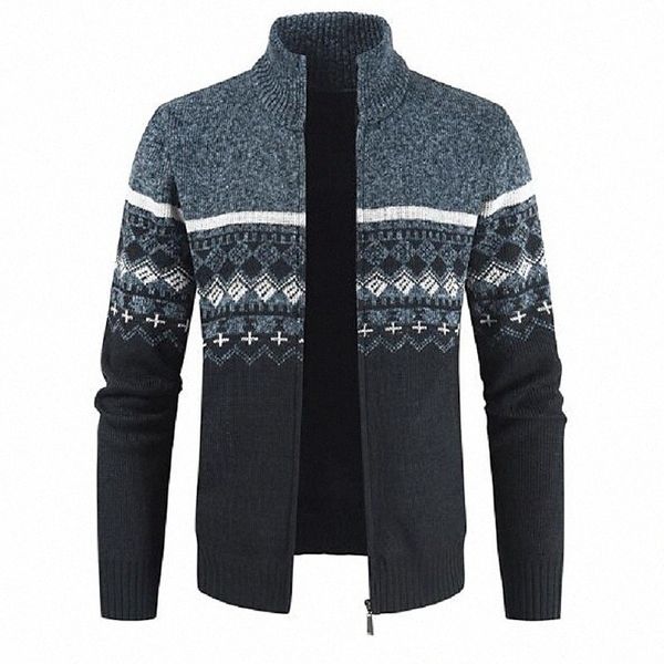 

men's cardigan argyle long sleeve sweater cardigans stand collar winter wine light gray dark gray e35h#, White;black