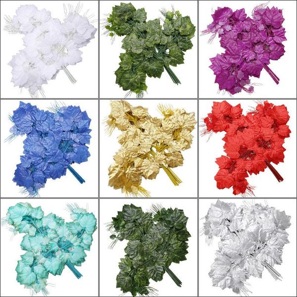 

simulated grape leaves/branches artificial plant branches decorations display simulation fake leaf wedding/party decor decorative flowers &