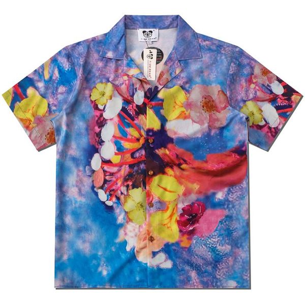 

men's casual shirts mens womens vintage hand painting floral shirt oversize short sleeve summer hawaii beach holiday loose, White;black