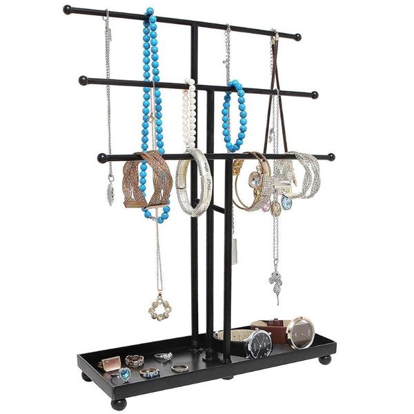 

jewelry pouches, bags 2021 metal 3 tier tablebracelet & necklace organizer display tree rack, Pink;blue