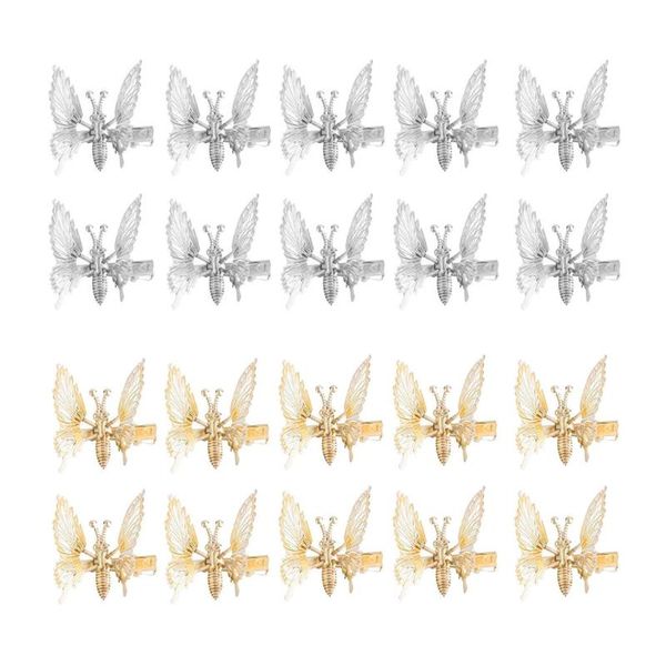 

hair accessories 10pcs 3d movable butterfly clips metallic flying barrettes women