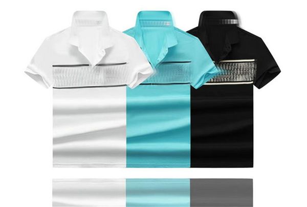 

2022 italy mens polo shirts man t shirt high street embroidery solid color polos garter printing cottom clothing tees.668, White;black
