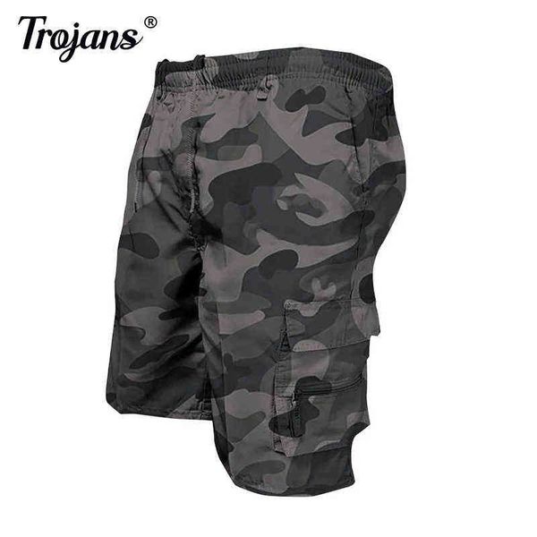 

summer men's cargo shorts bermuda cotton army military multi-pocket casual male's outdoor short pants clothing g220215, White;black