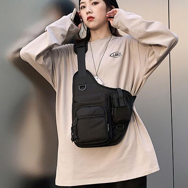 

fashion tactical crossbody bag hip hop streetwear chest rig functional pack adjustable vest waist packskanye west bags