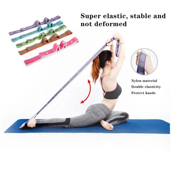 

yoga pull strap belt resistance bands latex elastic stretching fitness gymnastics training pilates home gym equipment