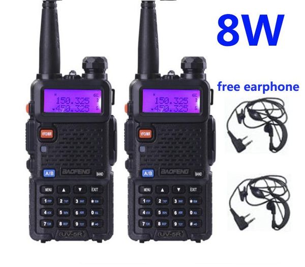

walkie talkie 2pcs cb radio station baofeng uv-5r 8w long range 10km taki vhf uhf ht equipment mobile hf baufeng tow way