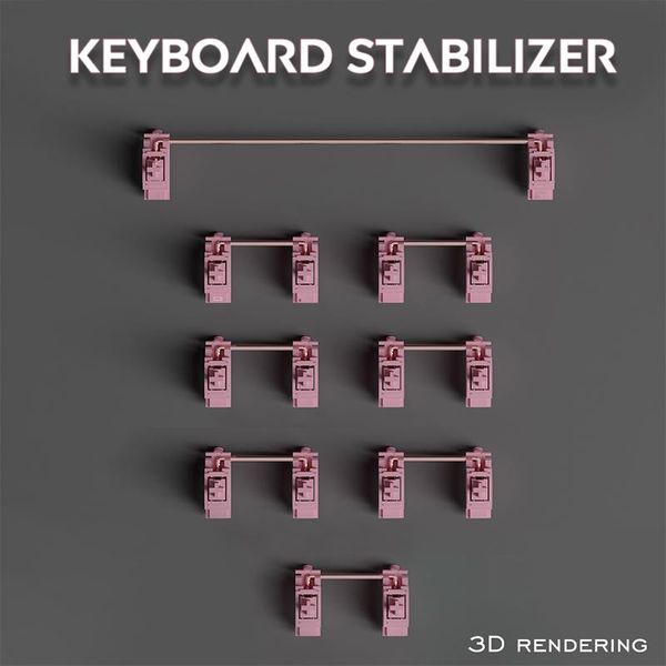 

lubricated mechanical keyboard stabilizer cherry mx switch pcb mounted pink case 6.25u 2u modifier key stabiliser plate keyboards