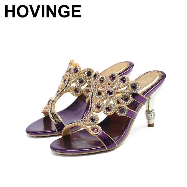 

slippers hovinge hollow 8cm high heel summer women stilettos, Black
